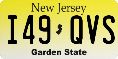 NJ license plate I49QVS