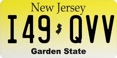 NJ license plate I49QVV