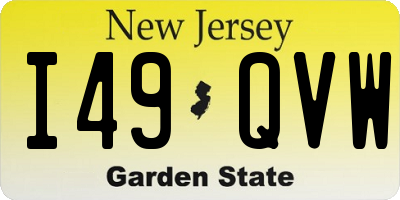 NJ license plate I49QVW