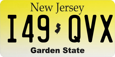 NJ license plate I49QVX