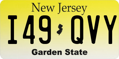 NJ license plate I49QVY