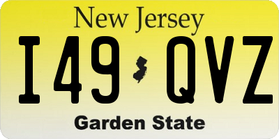 NJ license plate I49QVZ