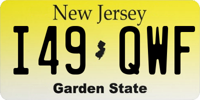 NJ license plate I49QWF