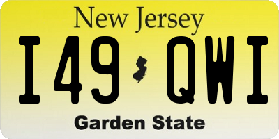 NJ license plate I49QWI