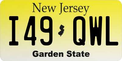 NJ license plate I49QWL