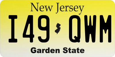 NJ license plate I49QWM