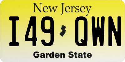 NJ license plate I49QWN