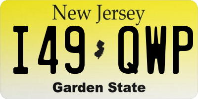NJ license plate I49QWP