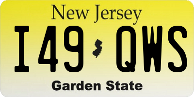 NJ license plate I49QWS