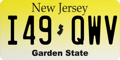 NJ license plate I49QWV