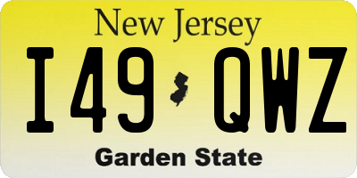 NJ license plate I49QWZ