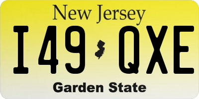 NJ license plate I49QXE