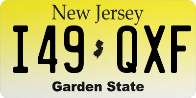 NJ license plate I49QXF