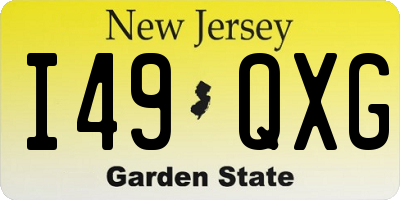 NJ license plate I49QXG