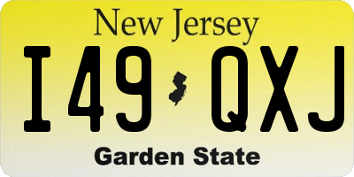 NJ license plate I49QXJ
