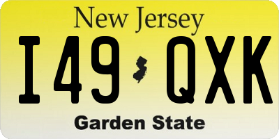 NJ license plate I49QXK