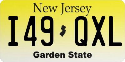 NJ license plate I49QXL