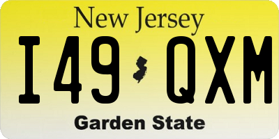 NJ license plate I49QXM
