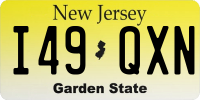 NJ license plate I49QXN