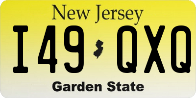 NJ license plate I49QXQ