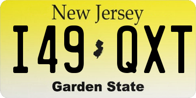 NJ license plate I49QXT