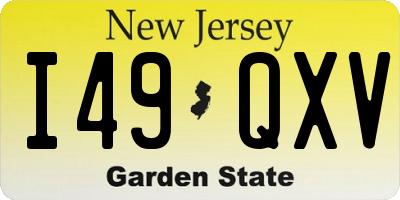NJ license plate I49QXV