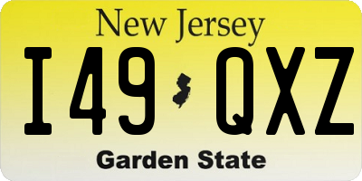 NJ license plate I49QXZ
