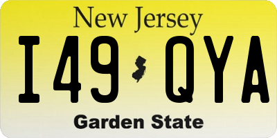 NJ license plate I49QYA