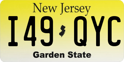 NJ license plate I49QYC