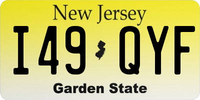 NJ license plate I49QYF