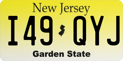 NJ license plate I49QYJ