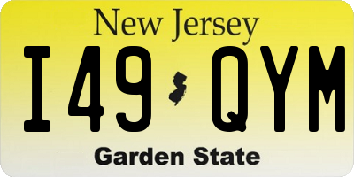 NJ license plate I49QYM
