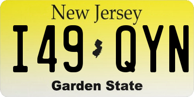 NJ license plate I49QYN