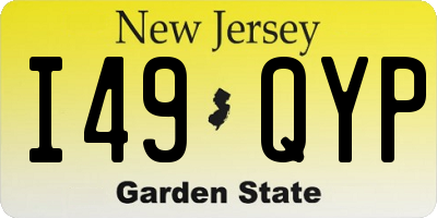 NJ license plate I49QYP