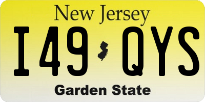 NJ license plate I49QYS