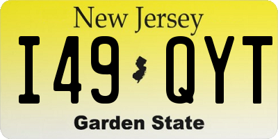 NJ license plate I49QYT