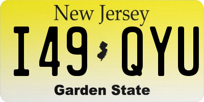 NJ license plate I49QYU
