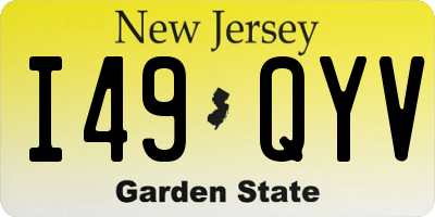 NJ license plate I49QYV