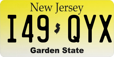 NJ license plate I49QYX