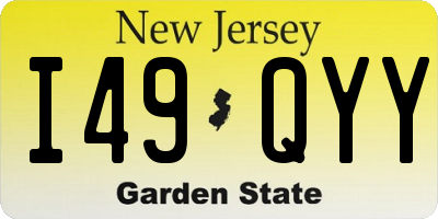 NJ license plate I49QYY