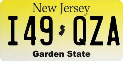 NJ license plate I49QZA