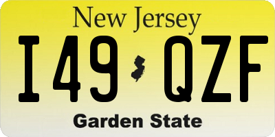 NJ license plate I49QZF