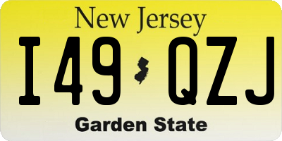 NJ license plate I49QZJ