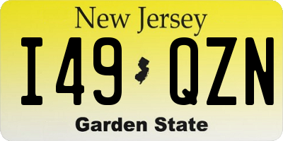 NJ license plate I49QZN