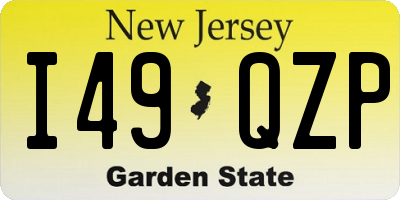 NJ license plate I49QZP