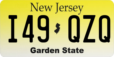 NJ license plate I49QZQ