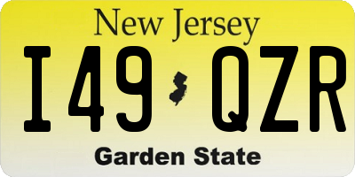 NJ license plate I49QZR