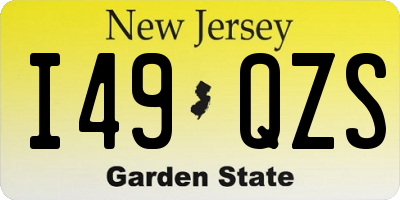 NJ license plate I49QZS