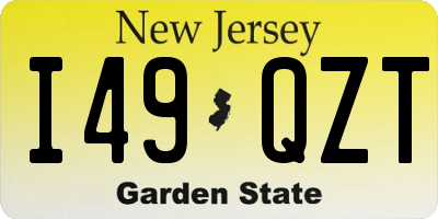 NJ license plate I49QZT
