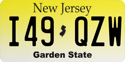 NJ license plate I49QZW